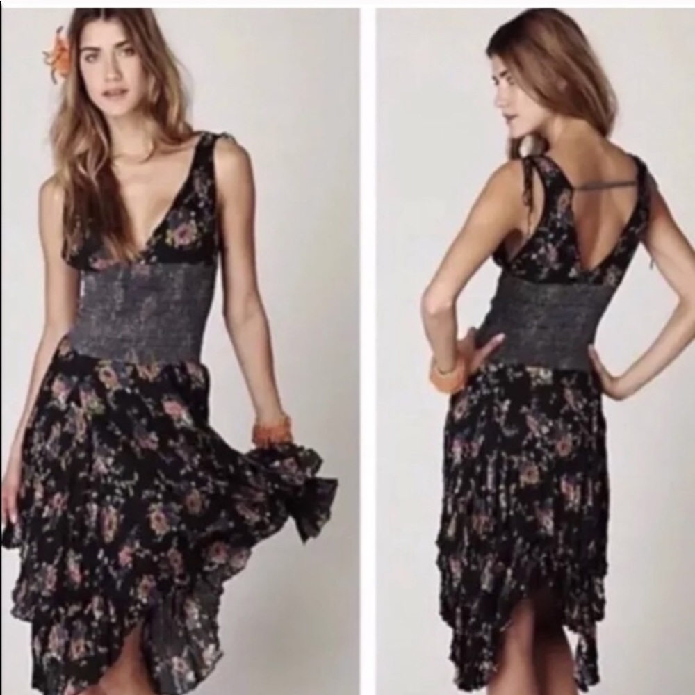 Free people Wisteria Black Dress With Flaw